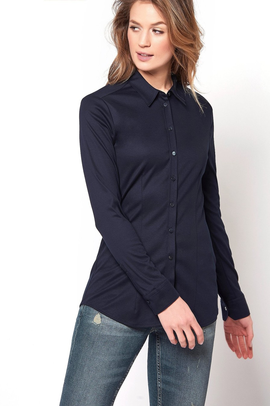 Kvinner Desoto | Jerseybluse "Pia" Midnatt Bla